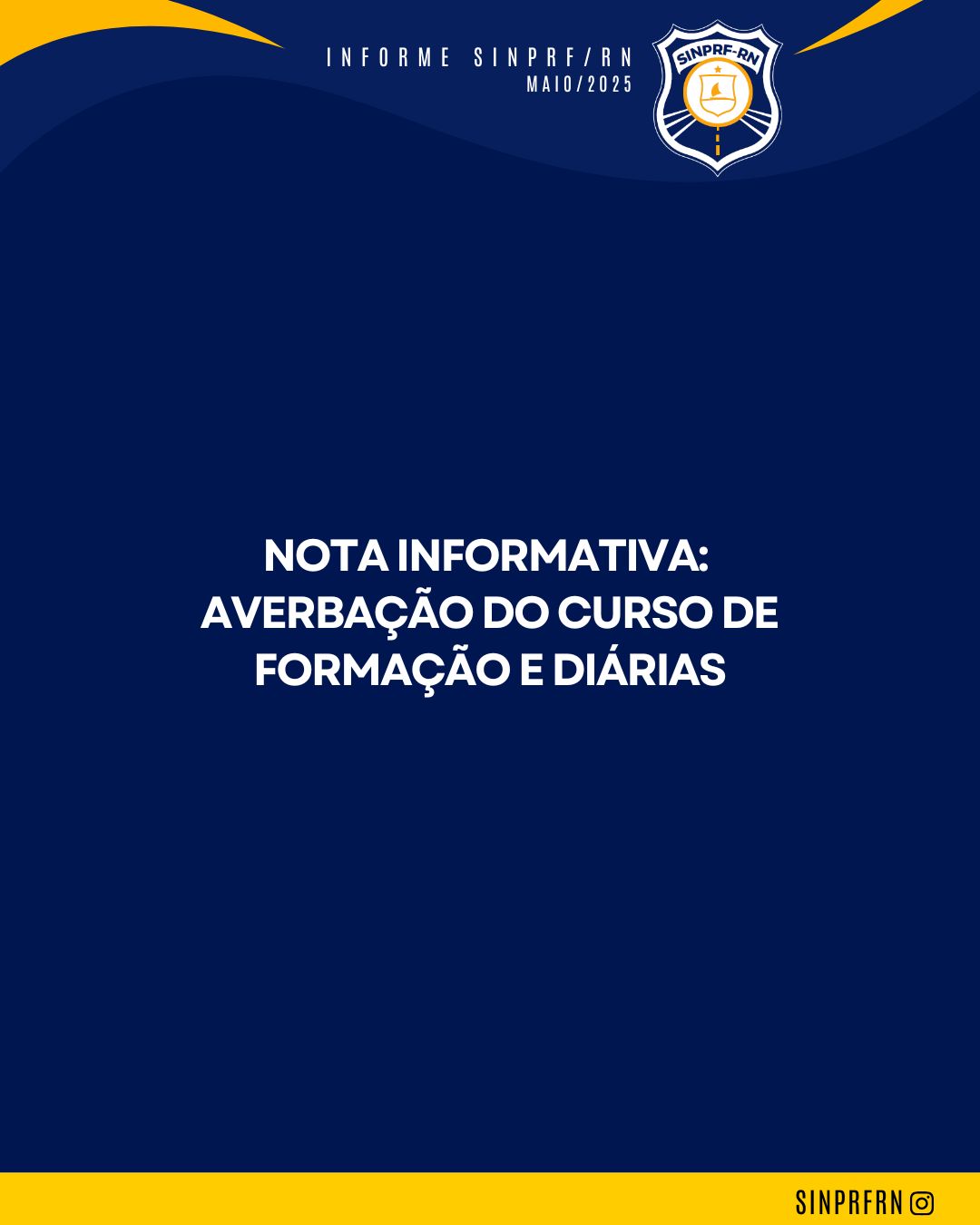 Nota Informativa:  Averbação do Curso de Formação e Diárias