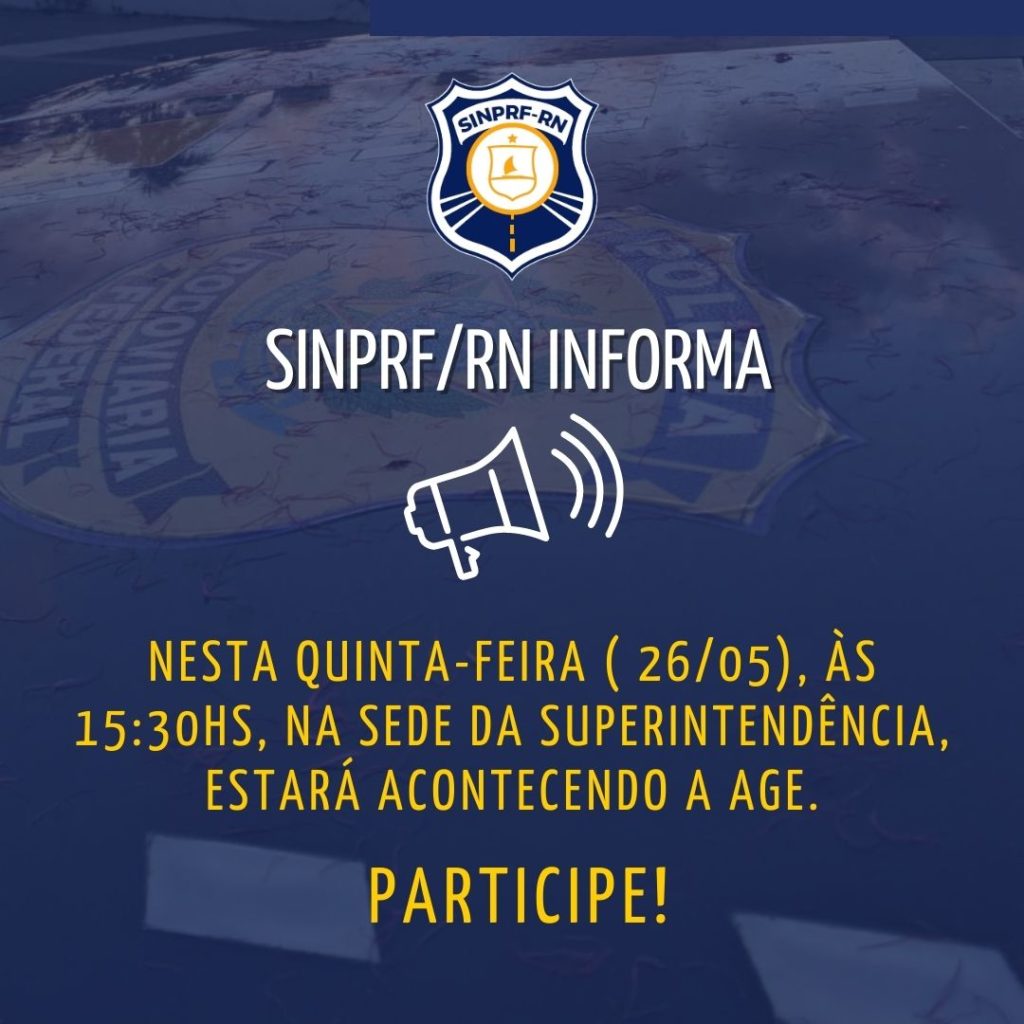 Nesta quinta-feira ( 26/05), às 15:30hs, na sede da superintendência, estará acontecendo a AGE