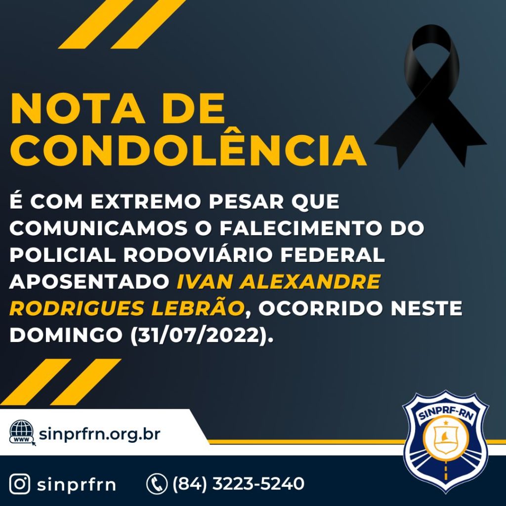 NOTA DE CONDOLÊNCIA