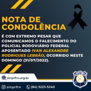 NOTA DE CONDOLÊNCIA