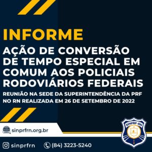 INFORME II – AÇÃO DE CONVERSÃO DE TEMPO ESPECIAL EM COMUM AOS POLICIAIS RODOVIÁRIOS FEDERAIS