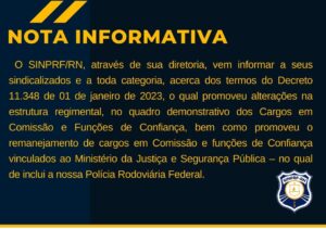 Nota informativa Decreto 11.348 de 01 de janeiro de 2023