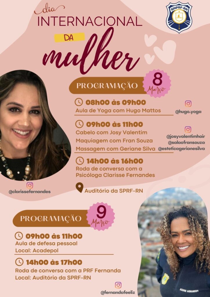 Programação dia internacional da mulher