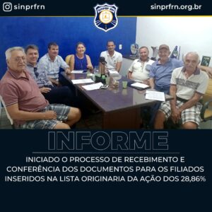 Iniciado o processo de recebimento e conferência dos documentos para os filiados inseridos na lista originaria da ação dos 28,86%