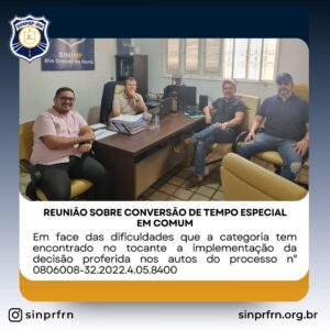 Reunião sobre conversão de tempo especial em comum