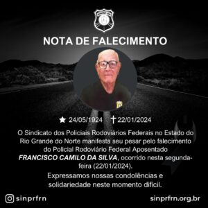 NOTA DE FALECIMENTO – FRANCISCO CAMILO DA SILVA