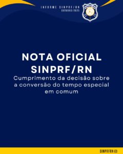 NOTA OFICIAL – SINPRF/RN
