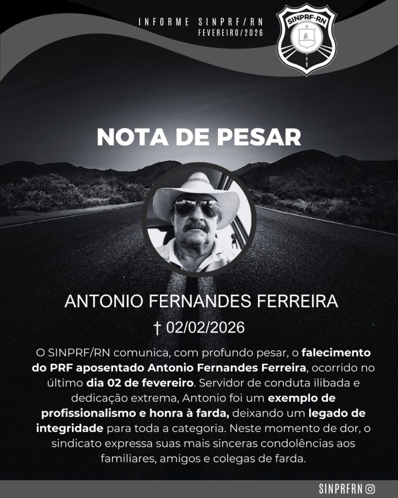 NOTA DE PESAR  – PRF Aposentado Antonio Fernandes Ferreira