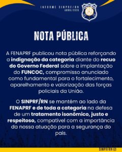 Nota pública FENAPRF e FUNCOC